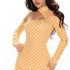 Fashion Nova Check It Mini Dress - Mustard/combo -fashion nova dresses Shop 06 07 22Studio2 ME KP 14 11 58 8 GD2350A Mustardcombo 0081 SG