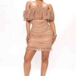 Fashion Nova Make Believe Bandage Mini Dress - Brown/combo