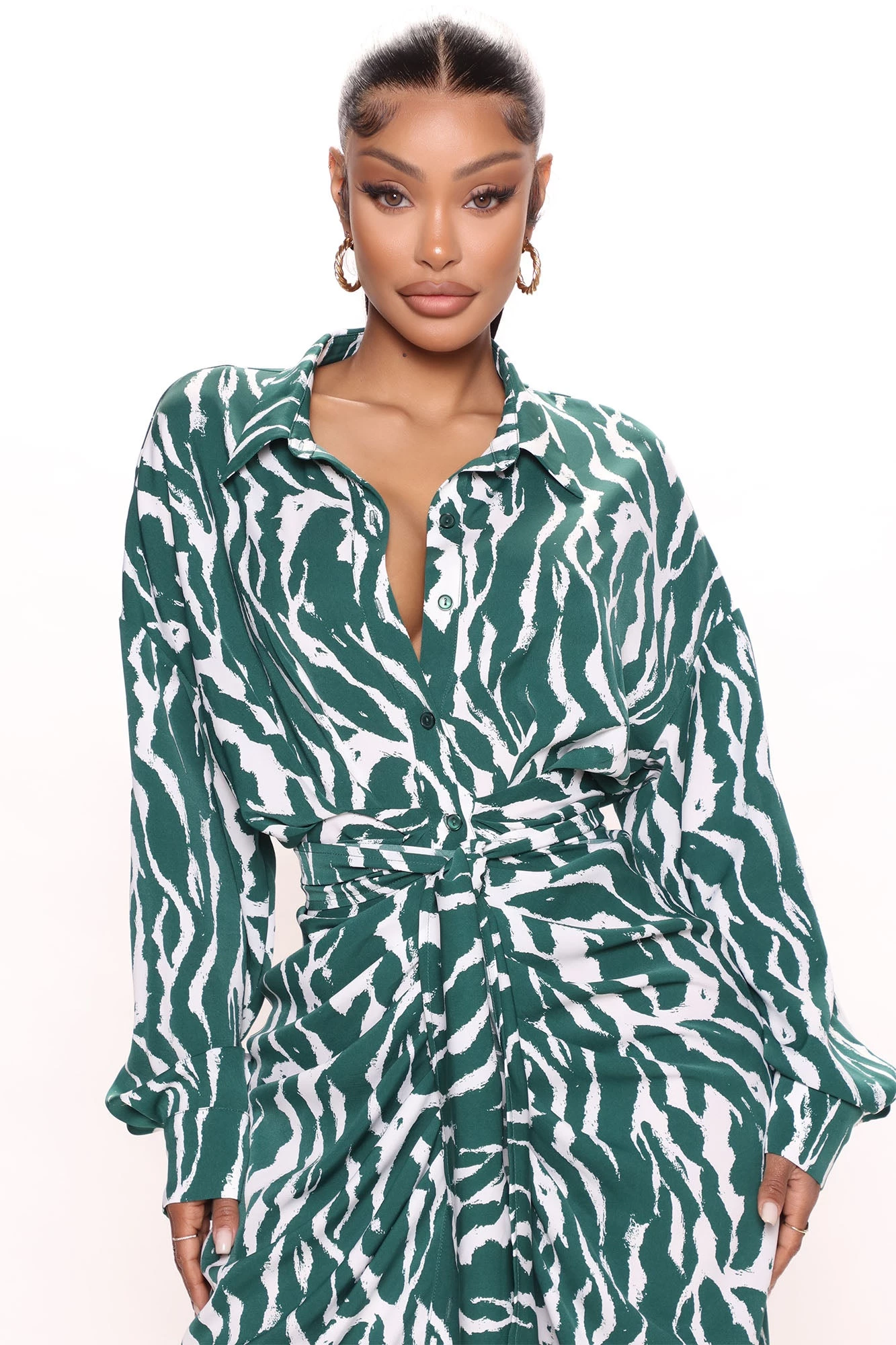 Fashion Nova Safari Vibes Maxi Dress - Green/combo 4 Fashion Nova Safari Vibes Maxi Dress - Green/combo - Image 2