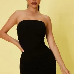 Fashion Nova Roxy Ruched Snatched Dress - Black -fashion nova dresses Shop 06 08 22Studio5 CE CP 09 36 05 2 D1637FN Black 2684 EH