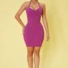 Fashion Nova Coraline Snatched Halter Dress - Magenta