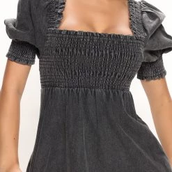 Fashion Nova The Moment Denim Babydoll Mini Dress - Black -fashion nova dresses Shop 06 09 22Studio2 SN KP 10 36 41 8 IMC7732DN Black 0084 PB