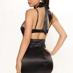 Fashion Nova Barcelona Nights Satin Mini Dress - Black -fashion nova dresses Shop 06 09 22Studio2 SN KP 11 14 19 12 LD7226BFN Black 0116 EH