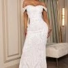 Fashion Nova Viola Sequin Maxi Dress - White
