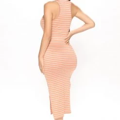 Fashion Nova Jackie Striped Midi Dress - Tan/Multi -fashion nova dresses Shop 06 10 22Studio2 CE KP 09 45 16 1 JD45934AS TanMulti 18048 PB