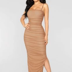 Fashion Nova Feeling My Mesh Dress - Nude