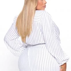 Fashion Nova Making It Work Striped Mini Dress - White/Black -fashion nova dresses Shop 06 13 22Studio2 RT KJ 10 48 14 9 32279SK WhiteBlack 0688 PLUS JB