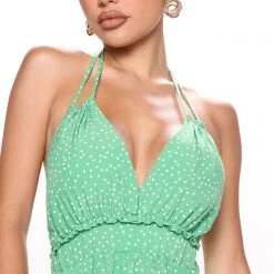Fashion Nova Brunch Mood Polka Dot Mini Dress - Green/combo -fashion nova dresses Shop 06 14 22Studio2 ME RL 10 07 02 10 HF22C734 Greencombo PR 1252 PB