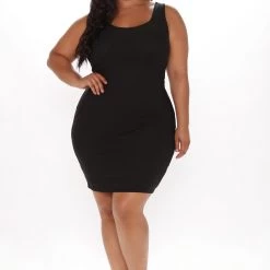 Fashion Nova Throwing Looks Midi Dress - Black