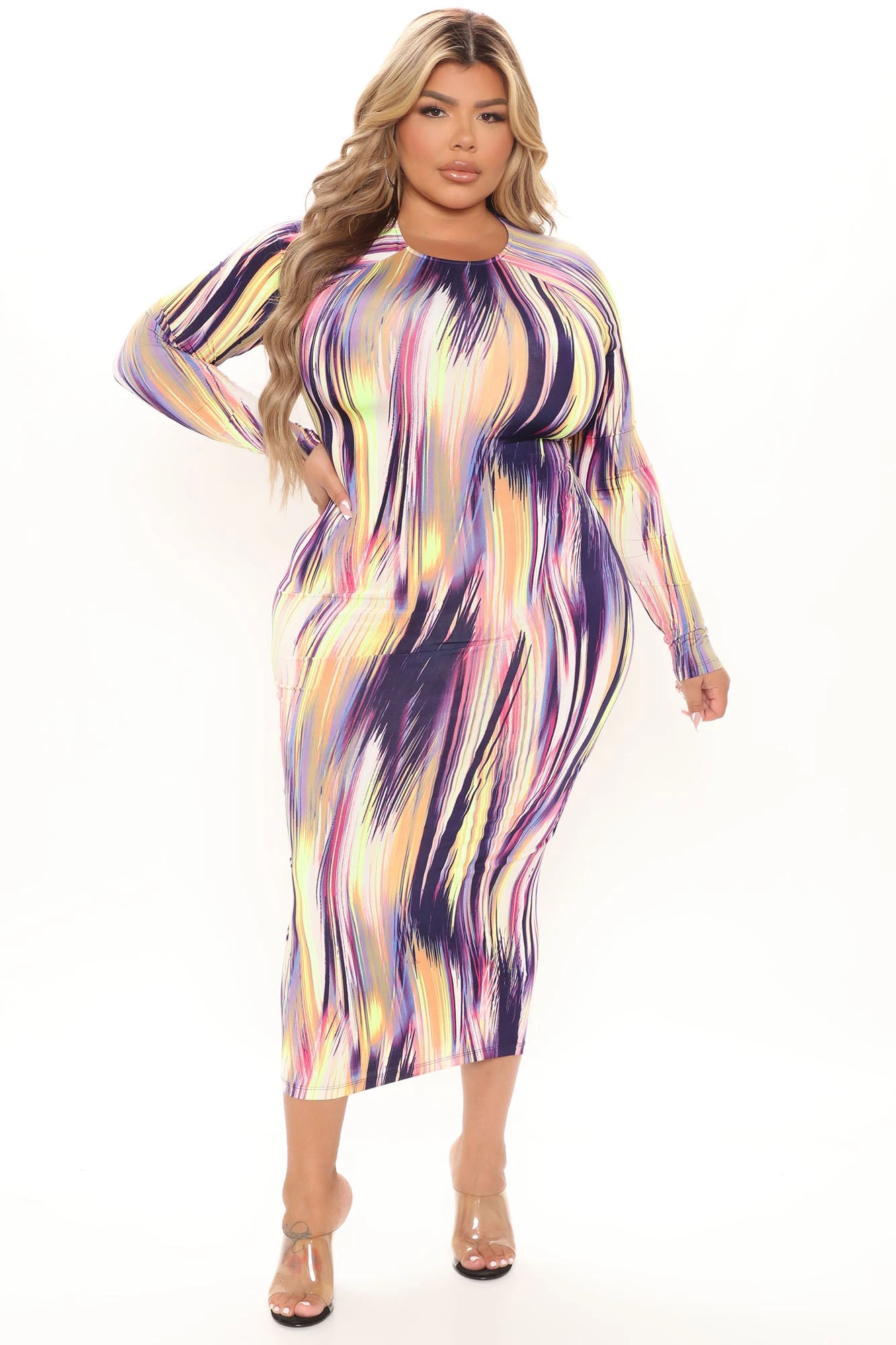 Fashion Nova Body Addictive Midi Dress - Multi Color 8 Fashion Nova Body Addictive Midi Dress - Multi Color - Image 6