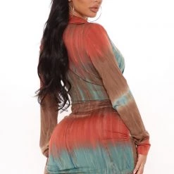 Fashion Nova Cowl You Later Mini Dress - Brown/combo -fashion nova dresses Shop 06 15 21Studio2 RT RL 11 05 28 13 D2166 Browncombo 0998 NT