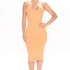 Fashion Nova Aria Midi Dress - Orange