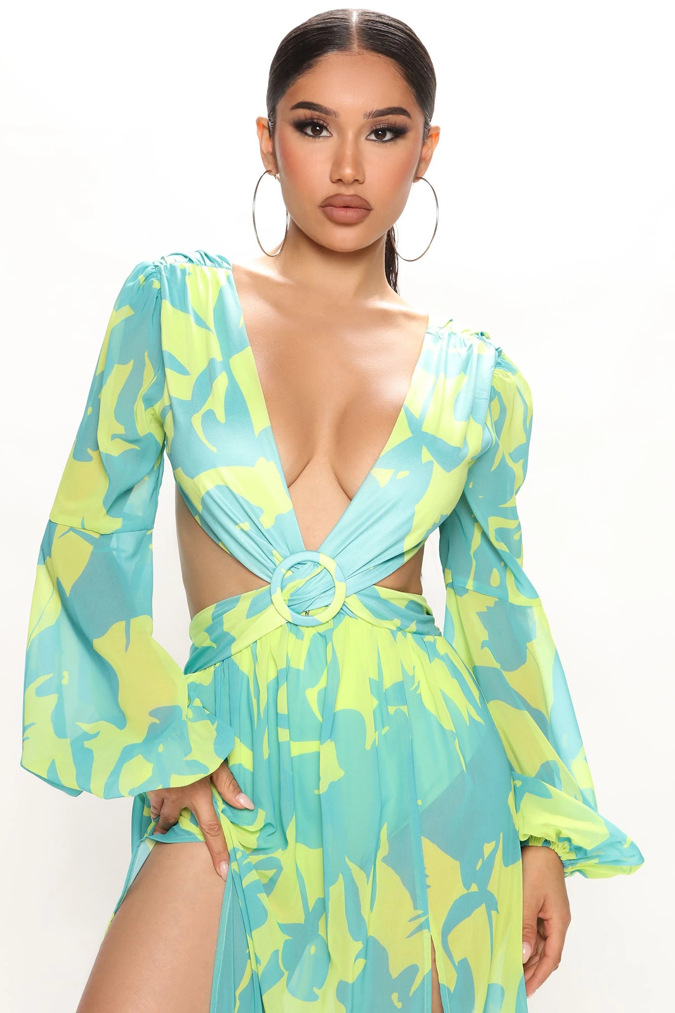 Fashion Nova Catalina Day Trip Maxi Dress - Aqua/Combo 4 Fashion Nova Catalina Day Trip Maxi Dress - Aqua/Combo - Image 2