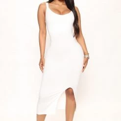 Fashion Nova Aura Midi Dress - White
