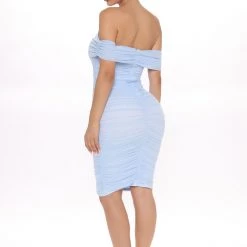 Fashion Nova Ready And Ruched Mesh Midi Dress - Blue -fashion nova dresses Shop 06 17 20Studio2 MS SD 13 52 39 45 73383 Blue 4771 NT