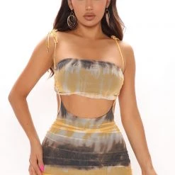 Fashion Nova Jessie Tie Dye Dress Set - Yellow/combo -fashion nova dresses Shop 06 17 21Studio2 SN KP 11 41 54 40 TS8163 Yellowcombo 2620 WG