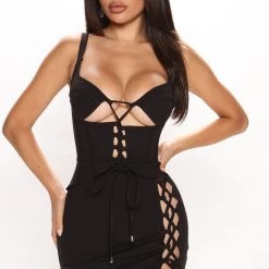 Fashion Nova Bad Gals Club Heavy Knit Mini Dress - Black