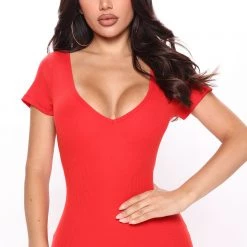 Fashion Nova Juniper Ribbed Midi Dress - Red -fashion nova dresses Shop 06 20 22Studio2 ME KP 09 30 02 8 DB3043 Red 1627 EH
