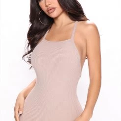 Fashion Nova Jamie Ribbed Midi Dress - Taupe -fashion nova dresses Shop 06 20 22Studio2 ME KP 09 54 53 19 DB2508 Taupe 1714 KS