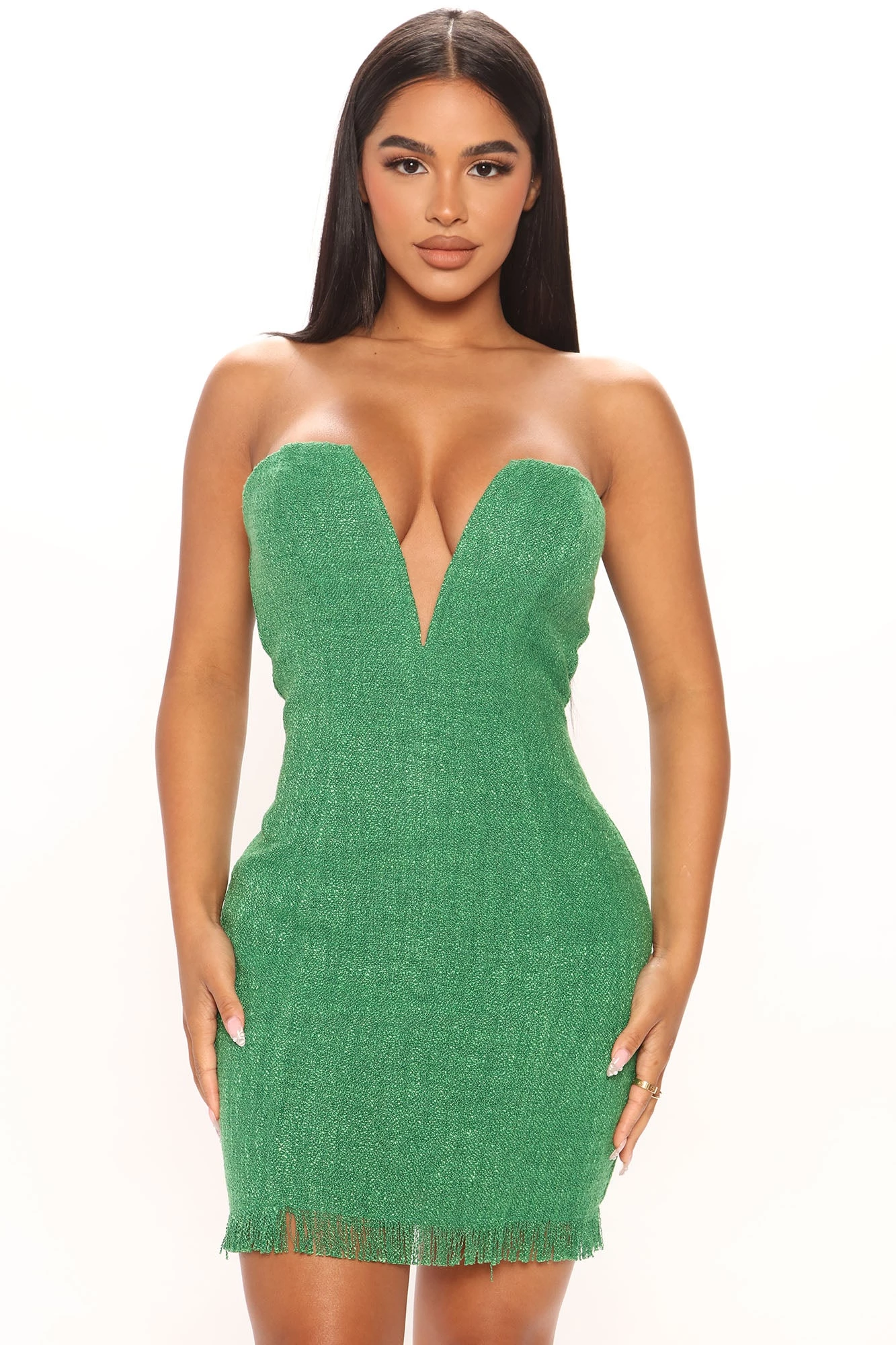 Fashion Nova Petite Celeste Tweed Mini Dress - Green 4 Fashion Nova Petite Celeste Tweed Mini Dress - Green - Image 2