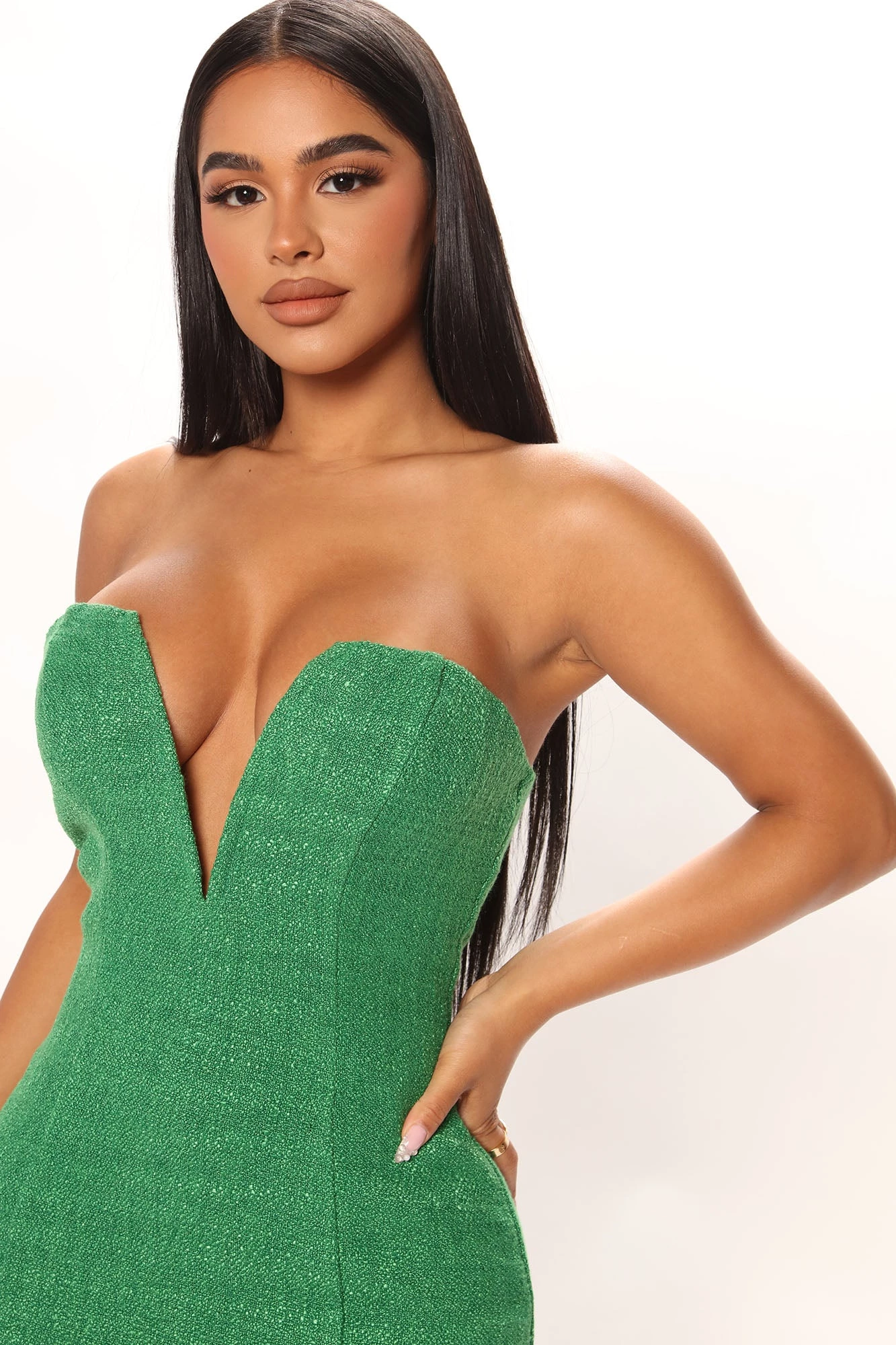 Fashion Nova Petite Celeste Tweed Mini Dress - Green 6 Fashion Nova Petite Celeste Tweed Mini Dress - Green - Image 4