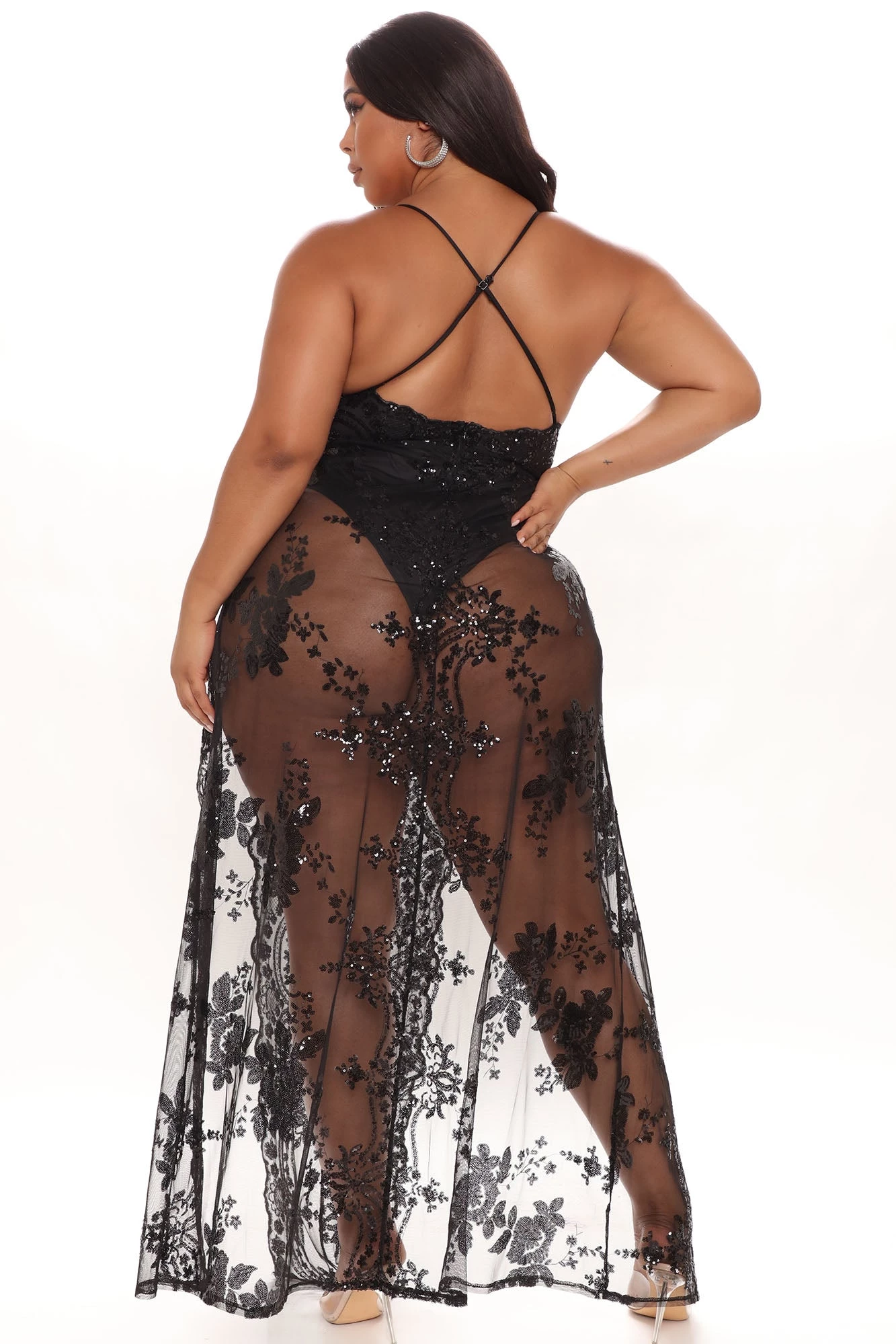 Fashion Nova Mami Vibes Sequin Maxi Dress - Black - Image 7