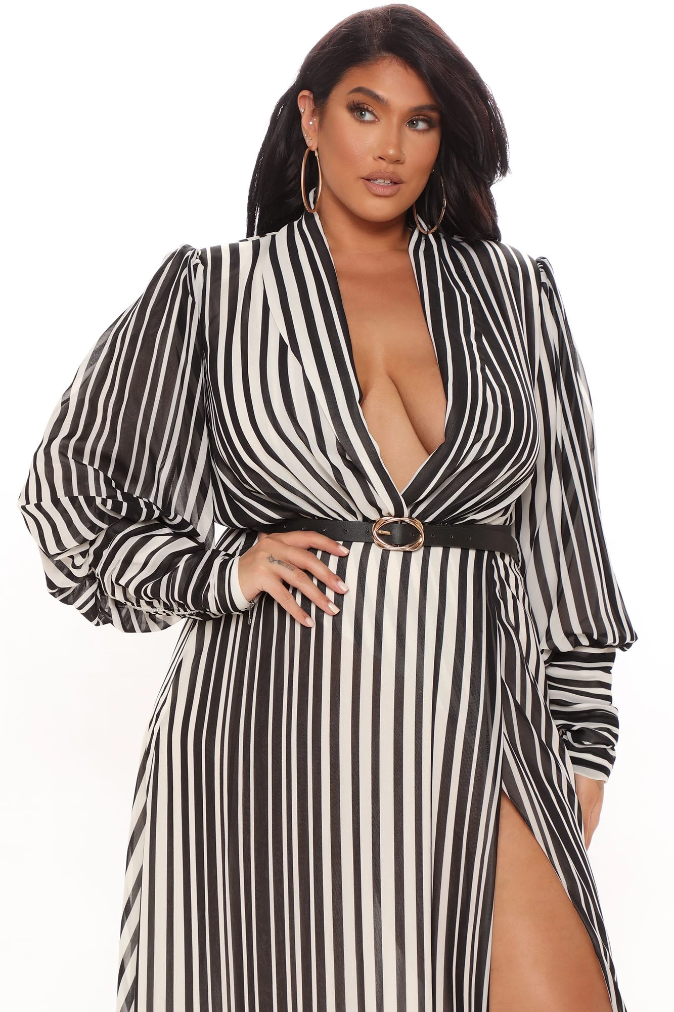 Fashion Nova Nora Striped Maxi Dress - Black/White 8 Fashion Nova Nora Striped Maxi Dress - Black/White - Image 6