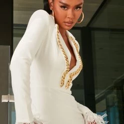 Fashion Nova Office Bombshell Blazer Mini Dress - White