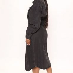 Fashion Nova Street Mood Denim Midi Dress - Black -fashion nova dresses Shop 06 24 22Studio3 ME RL 16 12 20 41 ID5000 Black 1550 SG