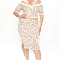 Fashion Nova FN Amazing Knit Dress - Taupe/combo -fashion nova dresses Shop 06 27 22Studio2 ME KP 09 55 18 5 SBD275B Taupecombo 2317 PLUS JB