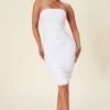 Fashion Nova Roxy Ruched Snatched Dress - White -fashion nova dresses Shop 06 27 22Studio5 ME RL 14 45 35 34 D1637FN White 0549 JB
