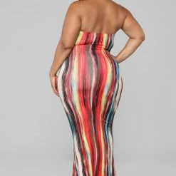 Fashion Nova Work Of Art Dress - Red/Multi -fashion nova dresses Shop 06 28 18 Studio 1 13 08 17 D6463D Red 6190 AG scaled