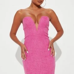 Fashion Nova Tall Celeste Tweed Mini Dress - Pink