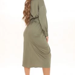 Fashion Nova Chloe Marie Midi Shirt Dress - Olive -fashion nova dresses Shop 06 29 21Studio1 MS 15 09 46 56 VD7504 Olive 13647 WG