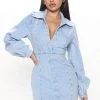 Fashion Nova Always Down Denim Mini Dress - Light Wash -fashion nova dresses Shop 06 29 22Studio2 RT RL 14 18 26 59 TW58154FN LightWash 3804 JB