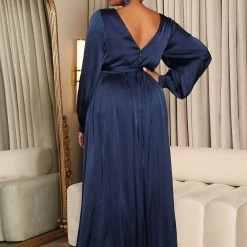 Fashion Nova Devina Satin Maxi Dress - Navy -fashion nova dresses Shop 06 29 22Studio5 ME KP 12 00 23 27 MF21043 Navy 2674 PLUS KL