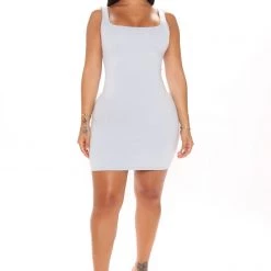 Fashion Nova Kate Double Lined Mini Dress - Light Blue