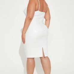 Fashion Nova She's A Baddie Latex Midi Dress - White -fashion nova dresses Shop 06 30 22Studio1 CE MR 14 26 46 27 JD2590 White 19076 PLUS KL