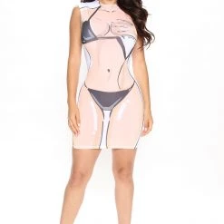 Fashion Nova Bikini Body Mini Dress - White/combo