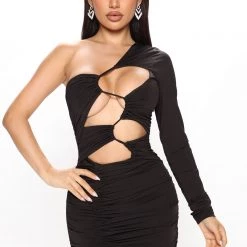 Fashion Nova Hot Thrill Mini Dress - Black