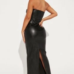 Fashion Nova Fall Leaves Faux Leather Midi Dress - Black -fashion nova dresses Shop 07 05 22Studio1 CE MR 10 16 09 8 DR2386 Black 6179 EH