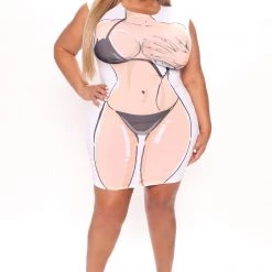 Fashion Nova Bikini Body Mini Dress - White/combo -fashion nova dresses Shop 07 05 22Studio4 KJ AC 14 16 31 32 D16505PD Whitecombo 0971 PLUS EH