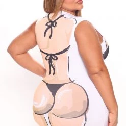 Fashion Nova Bikini Body Mini Dress - White/combo -fashion nova dresses Shop 07 05 22Studio4 KJ AC 14 16 59 32 D16505PD Whitecombo 0976 PLUS EH