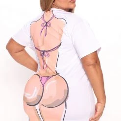 Fashion Nova Bikini Body T-Shirt Dress - White/combo -fashion nova dresses Shop 07 05 22Studio4 KJ AC 14 28 00 31 D16509PD Whitecombo 0982 PLUS EH