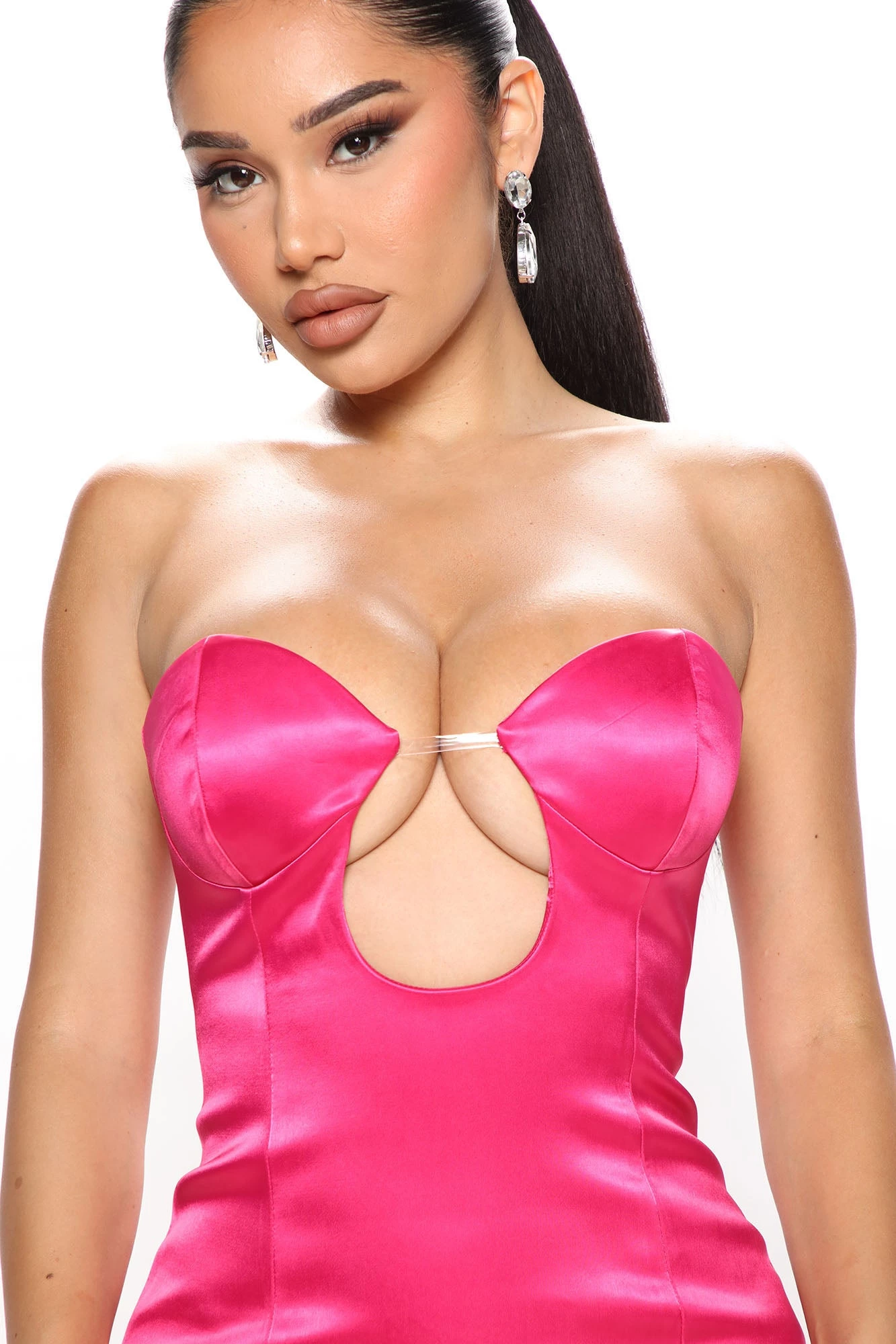 Fashion Nova The Dream Girl Satin Mini Dress - Fuchsia 5 Fashion Nova The Dream Girl Satin Mini Dress - Fuchsia - Image 3