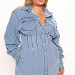 Fashion Nova Street Mood Denim Mini Dress - Light Wash -fashion nova dresses Shop 07 06 22Studio4 DM AC 15 22 20 74 ID4848 LightWash 2005 PLUS KS