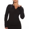 Fashion Nova City Girl Necessity Sweater Mini Dress - Black