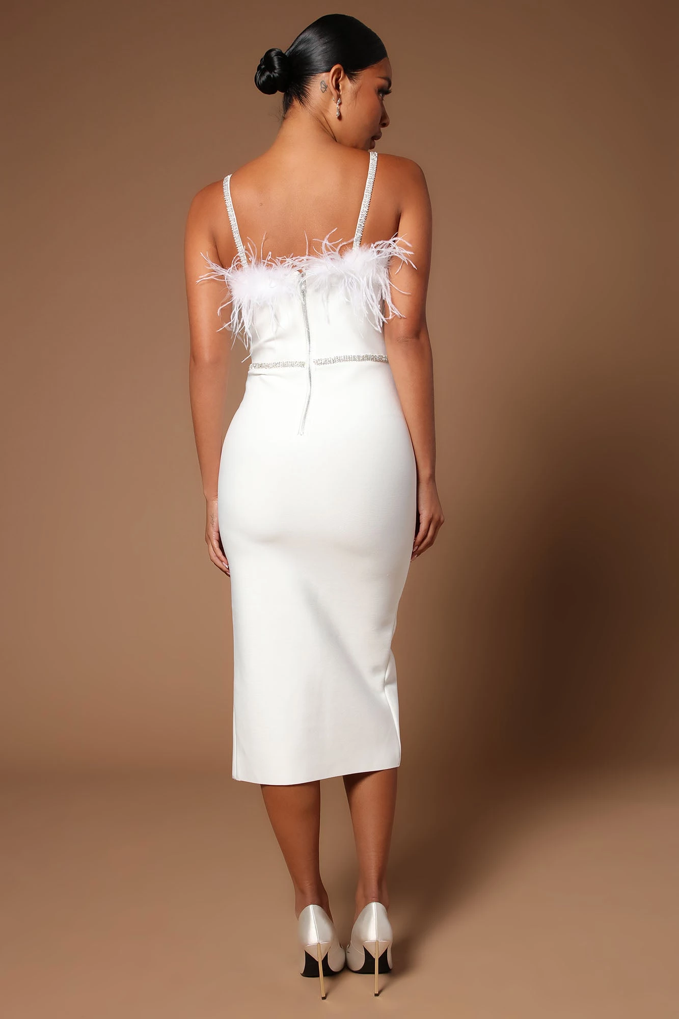 Fashion Nova Lilianna Bandage Midi Dress - White 6 Fashion Nova Lilianna Bandage Midi Dress - White - Image 4