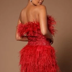 Fashion Nova Emilia Feather Mini Dress - Burgundy -fashion nova dresses Shop 07 07 22Studio5 CE KP 14 30 03 41 GW22X2016 Burgundy 3875 JB