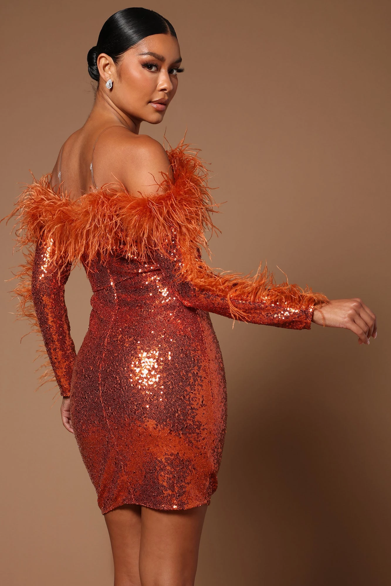 Fashion Nova Mirabel Sequin Midi Dress - Rust 6 Fashion Nova Mirabel Sequin Midi Dress - Rust - Image 4